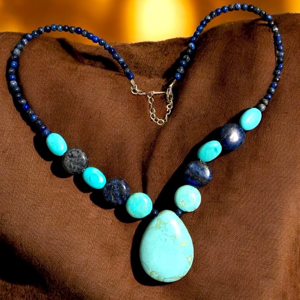 Turquoise and Navy Necklace